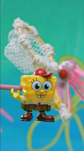 spongebob catches his first jellyfish! #shorts