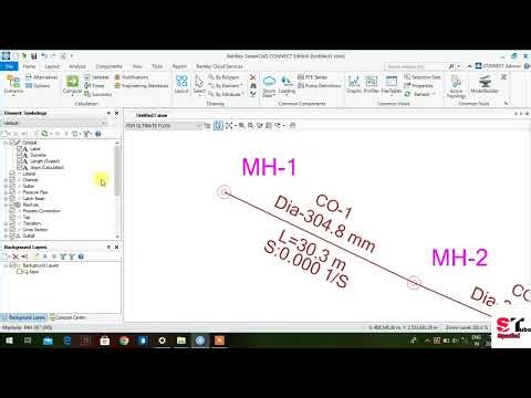 Create pipe Network and annotation in SewerCad/SewerGems|| Spatial Tube||