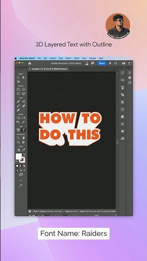 3D Layered Text with Outline in Illustrator | Step-by-Step Tutorial ✔️
