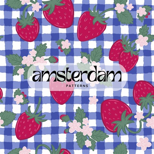 Strawberry Gingham Digital Paper, 12x12 PNG Seamless Pattern, Cottagecore Scrapbook Paper, Printable Berry Background - Etsy