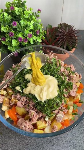 Delicious noodle salad with tuna #recipes #flavorfulcooking #recipe #delicious #easyrecipes