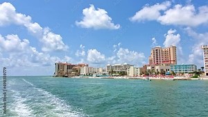 Clearwater Beach, Florida, USA | the coast line with the beach houses and properties