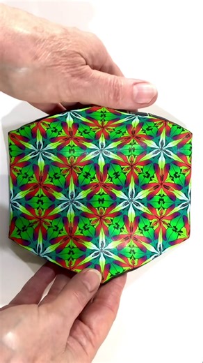 If you didn't want to make the square cane from my latest youTube video, then stop at the 'curled points' stage, and make it into a triangular cane instead - this is what that looks like - have fun 🙂🙃 The Unfurled Square Cane Tutorial - https://youtu.be/F7Tp10ACdvo also gives loads of tips on getting a flat and neat finish to your polymer clay veneers 👍😉 #polymerclaycanes #tutorial #kaleidoscope #oddlysatisfying #havingfun