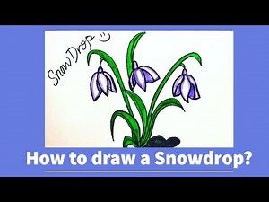 Easy: How to Draw a Snowdrop Flower Step by Step for Beginners - Draw a Snowdrop with me!