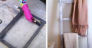 DIY $9 Farmhouse Blanket Ladder
