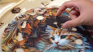 Wooden Puzzle for Adults-3D Vision Effect Cat Wooden Puzzle Unique Shape Advanced Wooden Jigsaw Puzzle for Adult, Wood Puzzles,Challenge Wooden Jigsaw Puzzle (200pcs)