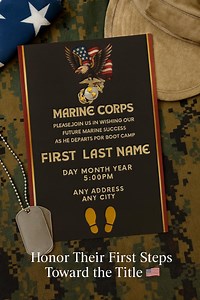 Marine Boot Camp Send-off Invitation – Editable USMC Yellow Footprints Template – Printable Digital Invite - Etsy