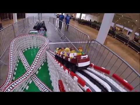 White Cyclone LEGO Roller Coaster MOC Passenger POV at Lego World Copenhagen 2018