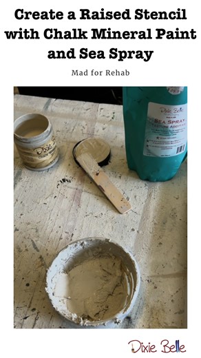 Want to add depth and character to your next DIY project? ✨ Try creating a raised stencil with Chalk Mineral Paint and Sea Spray! 🖌️ 🌊 Sea Spray mixes right into your Chalk Mineral Paint to create a thick, textured look. 🎨 Use it with stencils to bring designs to life with dimension you can actually feel. 👌 Perfect for giving furniture, decor, or even small craft projects a unique, custom touch. Would you try a raised stencil on furniture or home décor first? Shop now: www.dixiebellepaint.co