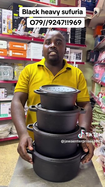 Black Heavy Sufuria - Essential Kitchen Cookware