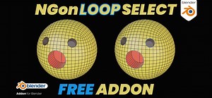 Select edge loops around NGons – NGon Loop Select – Free Addon