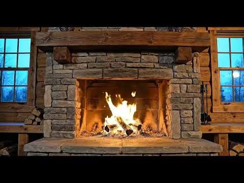 1 HOUR Cozy Fireplace & Book Sounds 📖🔥 Dark Twilight Cabin | 4K ULTRA HD ASMR