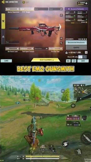 Best EM2 Loadout COD Mobile BR (Insane Damage & Range) #codm #codmobile
