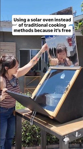 Using a solar oven instead of gas or electric #solarpower #solarcooker #backyardoven