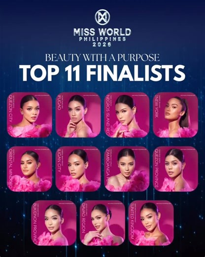 Here are the Top 11 Finalists for the Beauty With A Purpose✨ One exceptional candidate will earn an automatic spot in the Semi-Finals, with the winner to be announced tonight at the Miss World Philippines Coronation Night at the SM Mall of Asia Arena. #MissWorldPhilippines2026 #MWPH2026 #ExceptionallyEmpoweredFilipina #BeautyWithAPurpose | Miss World Philippines Organization