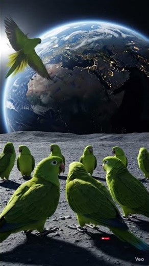 Parallel Universe: Moon Birds 🌍✨🦜 | तोता चांद पर #youtubeshorts #shorts