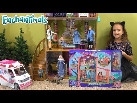 Frozen Princess Story with Anna and Elsa, Barbie Ambulance and Enchantimals: Little Anna is Sick
