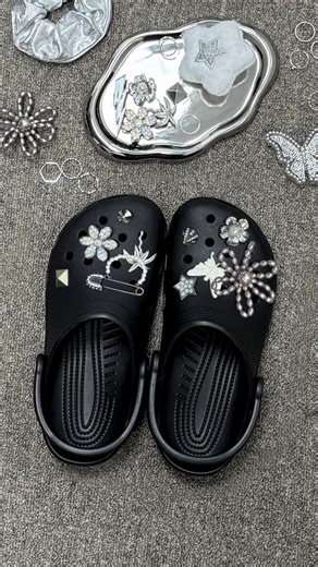 Glam up in silver Jibbitz™ charms, find them in your nearest store or online 📍 Shop Now : https://linktr.ee/crocs.thailand #crocs #crocsth | Crocs