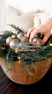Comment "ornaments" and I'll send you the full tutorial for these rustic Dollar Tree DIY Christmas ornaments! They're so fun and easy to make, and I love how they add texture and shine to my decor. Dollar Tree always has a great selection of clear ball ornaments with endless DIY possibilities, plus they usually have lots of acrylic paint you can mix it use as-is! Let me know if you'd try this DIY. You can also find the full tutorial for this project by visiting my blog: https://thediymommy.com/d