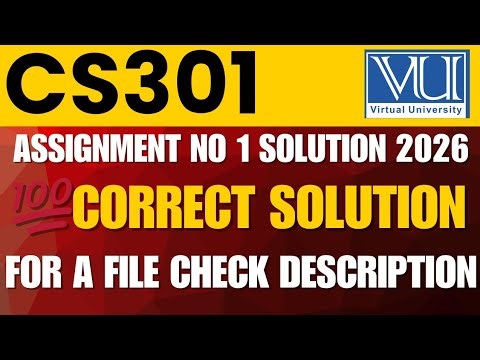 Cs301 Assignment 1 solution spring 2026