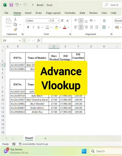 || How to use Advance Vlookup formula in excel | HR ||