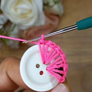 look what i made from this big button!!.. it's gorgeous crochet #crochet #knitting | Knitting Hobby