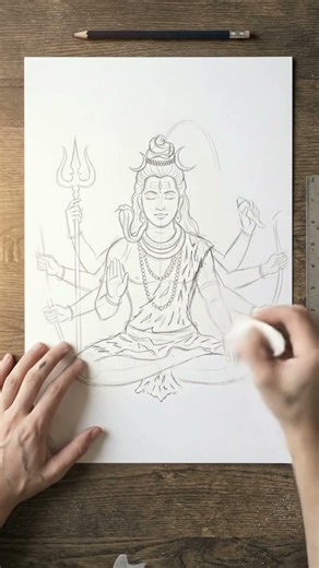 “Lord Shiva Drawing Timelapse | Mahadev Sketch Art | Har Har Mahadev 🔱