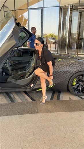 Queen spotted matching her python 🐍 McLaren with python heels 👠 #bts #fypシ #fashion #automobile
