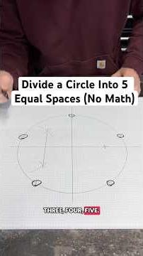 How to divide a circle into 5 equal parts (no math) #shorts