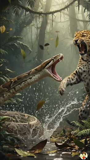 Python vs Leopard: Nature's Ultimate Showdown 😱 #shorts #ai #vs #viral #python