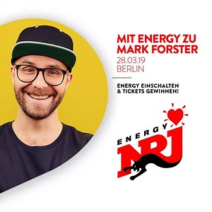 Mark Forster live! 🎶 Wir schicken euch zum Tourauftakt nach Berlin und eure Tickets gewinnt ihr hier ➡️ nrj.de/markforsterlive19 | Radio ENERGY