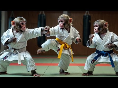 Amazing monkey kung-fu karate masters #monkeykungfu#monkeykarate