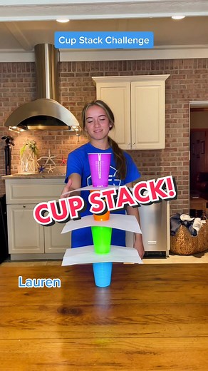 Family Cup Stack Challenge Fun