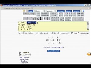 Extended matrix in Latex with CodeCogs Equation Editor