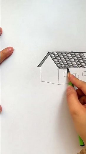 Beautiful Village Scenery Drawing | Easy Pencil Landscape Art #viral #artclass #viralvideo