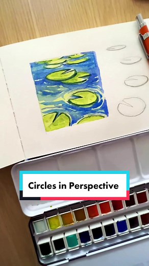 How to draw circles in perspective #art #artist #arttutorial #watercolor #drawingtutorial #tiktokart