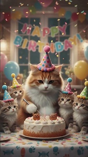 Happy Birthday to You 🐱🎶🎂 | Cat Singing Happy Birthday 🎉🐱