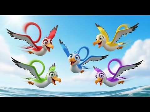 Five Little Albatrosses Glide Glide Glide | Ocean Birds & Counting Song for Kids