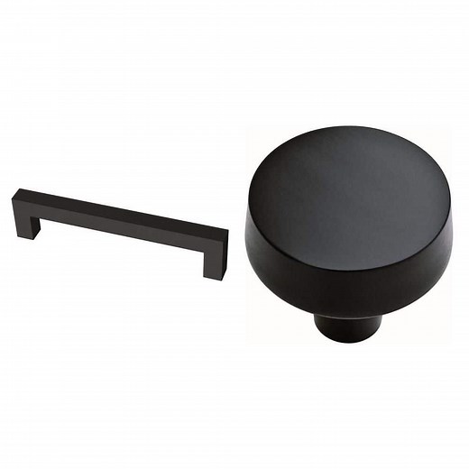 Liberty 5-1/16 in. Matte Black Cabinet Drawer Pull and 1-3/8 in. Matte Black Round Knob Combo - The Home Depot