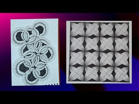 2 Easy Zentangle Patterns for Beginners | Step-by-Step Doodle Art