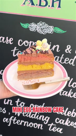 Easter is nearly here!! 🐣 This weeks mini egg rainbow cake is a stunner 💋 Open Wed-Sat 9-4 ⏰ #prescot #albionbakehouse #coffeeshop #cakeshop #prescot