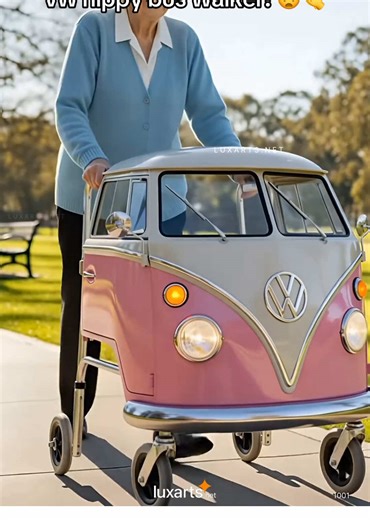 I absolutely need one of these vw hippy bus walker in my life! 🤯👏