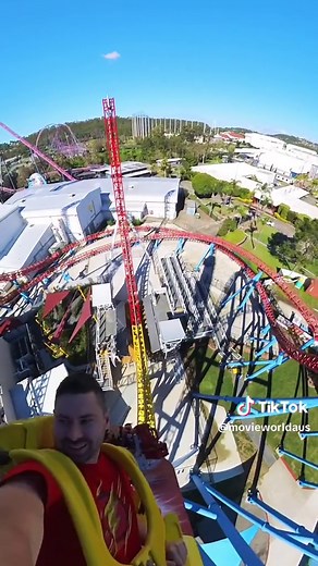 First cycle with our opening crew team of The Flash: Speed Force ⚡️ Now open at #movieworldaus ⚡️ #fyp #foryou #new #theflash #pov #goldcoast