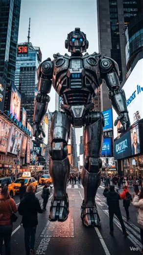 Giant Robot Invades the City 🤖🔥 #GiantRobot #RobotAttack #SciFi #AIVideo #AICinematic #FutureCity