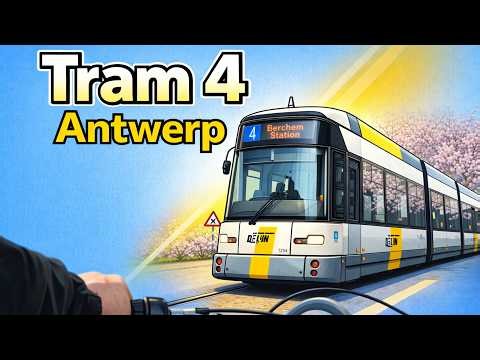 Antwerp Tram Line 4 — Scenic Ride from Bolivarplaats to Nationale Bank