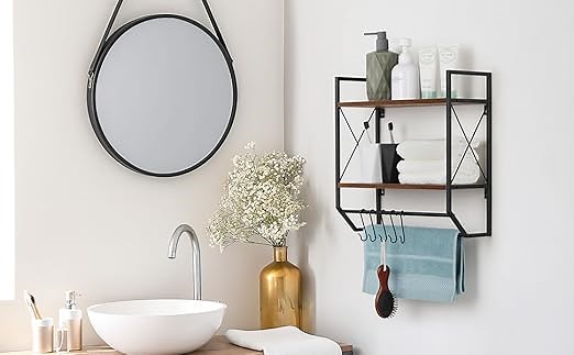 A more intuitive look at our bathroom wall shelf!