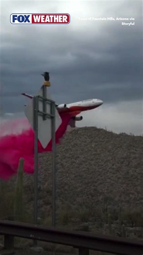 Firefighting Jet Swoops In Over Arizona Fire