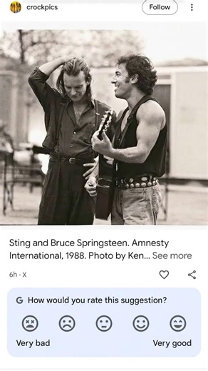 Sting and Bruce Springsteen. Amnesty international, 1988.