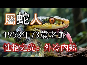癸巳蛇的性格之光：外冷內熱、聰明且深情。屬蛇人表面冷靜、內心細膩。命理「癸水潤火」，代表理性與情感並行。73歲後這份冷靜轉為溫柔，是成熟靈魂的光。#生肖蛇#屬蛇人#1953 蛇