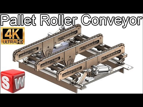 Chain Drive Roller Conveyor for Pallet Part 5 90deg Pop-Up Pallet Transfer Design in Solidworks
